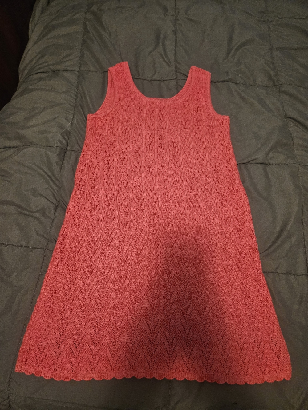 Cat & Jack Coral Openwork Scoop-Neck Tank Sweater Dress
